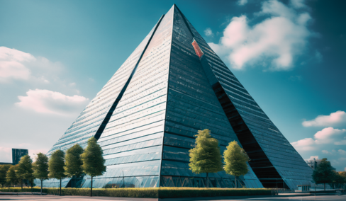 DevOps als Pyramide zur symbolischen Darstellung für ein Fundament der IT-Innovation im Unternehmen